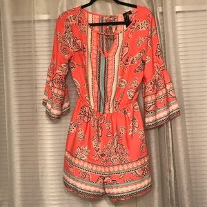 Pink paisley romper